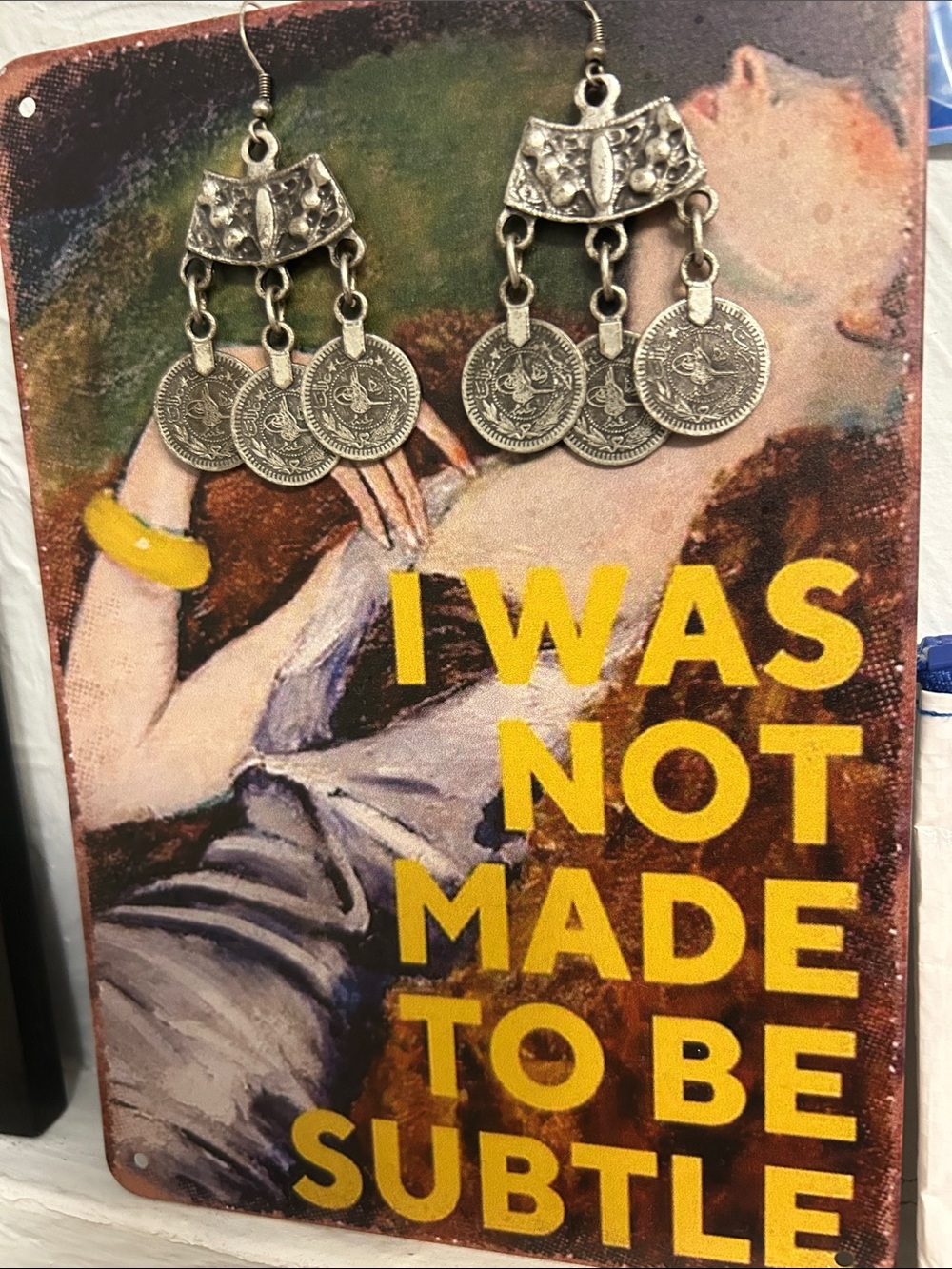Vintage Boho Coin Earrings with Amazing Detail. Unmarked.
